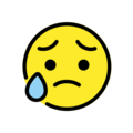 Openmoji😥 Sad but Relieved Face