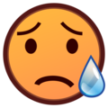 Emojidex 😥 Sad but Relieved Face