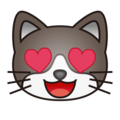 Emojidex 😻 kalp gözlü gülümseyen kedi