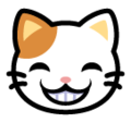 SoftBank 😸 gülümseyen gözlerle sırıtan kedi