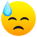 Joypixels 😓 Downcast Face with Sweat