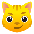 Joypixels 😼 Katze mit schiefem Lächeln