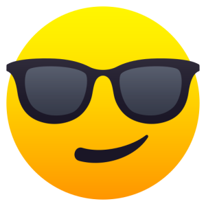 Openmoji😎 Lächelndes Gesicht mit Sonnenbrille