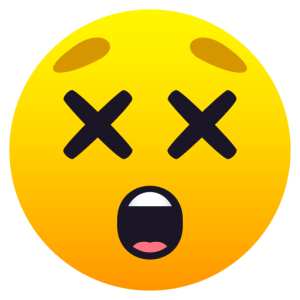 Openmoji😵 Gesicht mit durchgestrichenen Augen