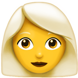 Apple 👩‍🦳 Femme : Cheveux blancs