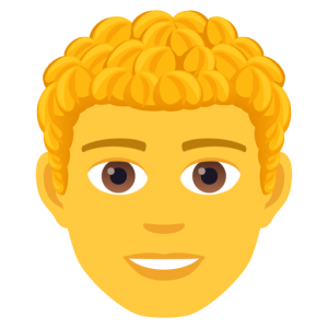 Openmoji👨‍🦱 Homme : Cheveux bouclés