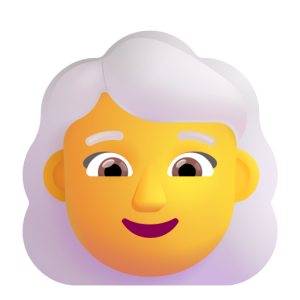 👩‍🦳 Kadın: Beyaz Saç Emoji - anlamı, Kopyala Yapıştır