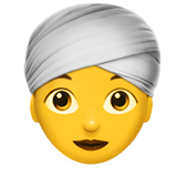 Apple 👳‍♀️ Mulher a usar turbante