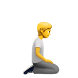 Apple 🧎‍♂️‍➡️ Man Kneeling Facing Right