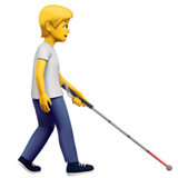 Apple 🧑‍🦯‍➡️ Person with White Cane Facing Right