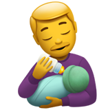 Apple 👨‍🍼 Homme qui nourrit un bébé