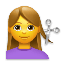 Emojidex 💇‍♀️ Kobieta podczas strzyżenia