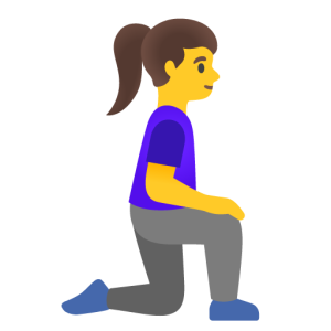 Google 🧎‍♀️‍➡️ Woman Kneeling Facing Right