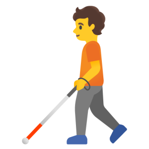 Google 🧑‍🦯 Person with White Cane