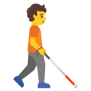 Google 🧑‍🦯‍➡️ Person with White Cane Facing Right