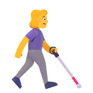 Microsoft 👩‍🦯‍➡️ Woman with White Cane Facing Right