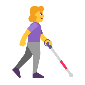 Whatsapp 👩‍🦯‍➡️ Woman with White Cane Facing Right