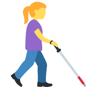 Twitter 👩‍🦯‍➡️ Woman with White Cane Facing Right