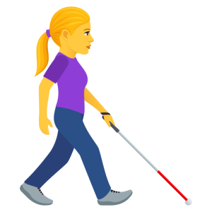 Facebook 👩‍🦯‍➡️ Woman with White Cane Facing Right