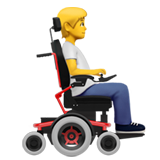 Apple 🧑‍🦼‍➡️👨‍🦼‍➡️👩‍🦼‍➡️ Fauteuil roulant motorisé orienté vers la droite