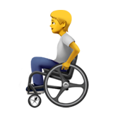 Apple 👨‍🦽 Man in Manual Wheelchair