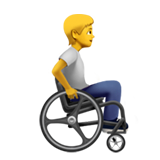 Apple 🧑‍🦽‍➡️👨‍🦽‍➡️👩‍🦽‍➡️ Emoji fauteuil roulant manuel tourné vers la droite