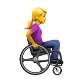 Apple 👩‍🦽‍➡️ Femme en fauteuil roulant manuel tournée vers la droite