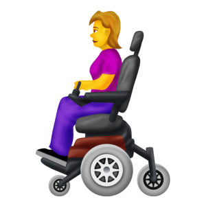 Openmoji👩‍🦼 Woman in Motorized Wheelchair