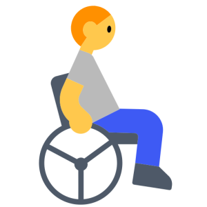 Openmoji🧑‍🦽👨‍🦽👩‍🦽 Fauteuil roulant manuel