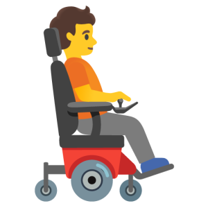 Google 🧑‍🦼‍➡️👨‍🦼‍➡️👩‍🦼‍➡️ Fauteuil roulant motorisé orienté vers la droite