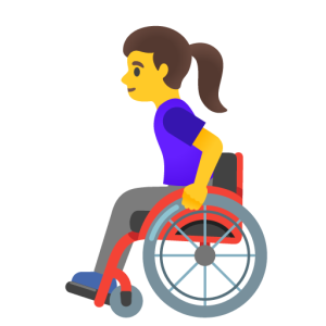 Google 👩‍🦽 Woman in Manual Wheelchair