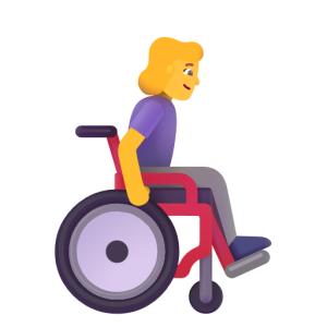 Microsoft 🧑‍🦽‍➡️👨‍🦽‍➡️👩‍🦽‍➡️ Emoji fauteuil roulant manuel tourné vers la droite