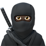 Apple 🥷🏿 Ninja: Dark Skin Tone