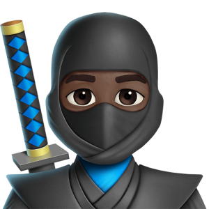 Joypixels 🥷🏿 Ninja: Dark Skin Tone