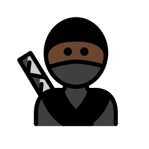 Emojidex 🥷🏿 Ninja: Dark Skin Tone