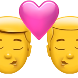 Apple 👨‍❤️‍💋‍👨 Beso: Hombre y Hombre