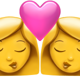 Apple 👩‍❤️‍💋‍👩 Pocałunek: Kobieta i Kobieta