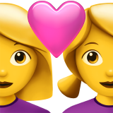 Apple 👩‍❤️‍👩 Couple with Heart: Woman & Woman