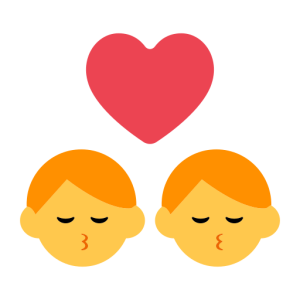 Emojidex 👨‍❤️‍💋‍👨 Beso: Hombre y Hombre