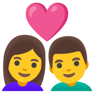 Google 👩‍❤️‍👨 Couple with Heart: Woman & Man