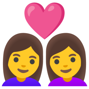 Google 👩‍❤️‍👩 Couple with Heart: Woman & Woman