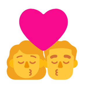 Microsoft 👩‍❤️‍💋‍👨 Kiss: Woman & Man