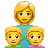 Whatsapp 👩‍👦‍👦 Family: Woman & Boy & Boy